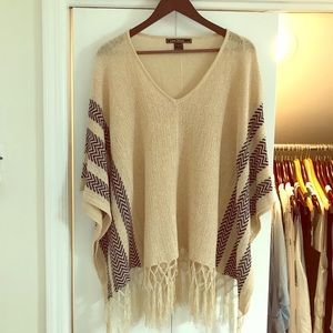 LIKE NEW Cream/Navy Poncho